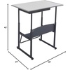 image:imageSafco Products AlphaBetter AdjustableHeight Desk 36 W x 24 D Premium Desktop Swinging Footrest Bar Classroom and Home School DeskPremium Gray