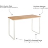 image:imageSafco Simple Design Table Desk with Sled Base  Beech Top White Legs 1943BHWHBeechWhite