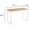 image:imageSafco Simple Design Table Desk with Sled Base  Beech Top White Legs 1943BHWHBeechWhite