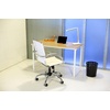 image:imageSafco Simple Design Table Desk with Sled Base  Beech Top White Legs 1943BHWHBeechWhite
