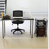 image:imageSafco Simple Design Table Desk with Sled Base  Beech Top White Legs 1943BHWHBlackSilver