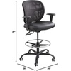 image:imageSafco Vue Office Chair Heavy Duty Stool 350 lbs Capacity Ergonomic Mesh Back 360 Swivel Seat 5Star Base Black