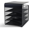 image:imageSafco 3241BL Onyx Mesh Vertical Hanging Desk Storage Black4 Tray Under Desk Mounted