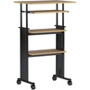image:imageSafco MUV AdjustableHeight Desk  Stand Up amp Move While Working in Comfort amp Style  Mobile on Four DualWheel Casters Two Locking  Medium Oak FinishMedium Oak