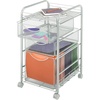 image:imageSafco Onyx Rolling File Cart with Large File Drawer and 2 Supply Drawers Fits LetterSize Hanging Folders Durable Steel ConstructionSilver