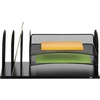 image:imageSafco Products 3231BL Onyx Desktop Organizer with USB Charging Port 3 Section File Sorter 3 Paper Trays Durable Steel Construction Black