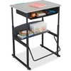 image:imageSafco Products AlphaBetter AdjustableHeight Desk 36 W x 24 D Premium Desktop Swinging Footrest Bar Classroom and Home School DeskGrey