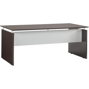 image:imageMayline MNDS72LGS Medina Straight Edge Desk 72W Gray Steel LaminateMocha