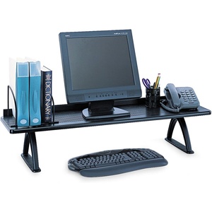 image:imageSafco 3603BL Wood Desk Riser Optimize Supplies and Monitor Heights Organize Desk and Tables 825 Inch riser Black