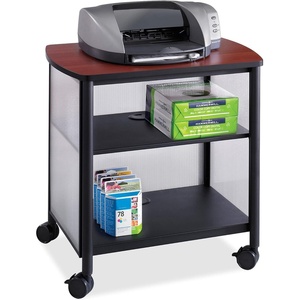 image:imageSafco Impromptu Mobile Print Stand 1857BL Cherry Top Black Frame 200 lbs Capacity Contemporary Design Swivel WheelsCherry TopBlack Frame