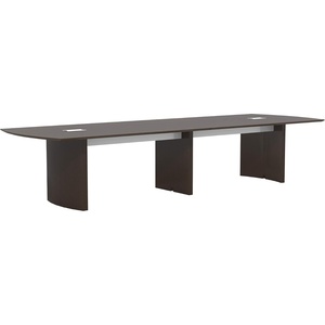 image:imageSafco Medina 14 Conference Table with Moucha Finish Rounded Ends and Beveled Edges Silver Detailing Grommet Holes 250 lbs Capacity