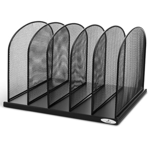 image:imageSafco Onyx Desk Organizer 5 Tiered Vertical Compartments Office and Classroom Mailbox  Paper and Mail Sorter Steel Mesh Black5 Sort Vertical