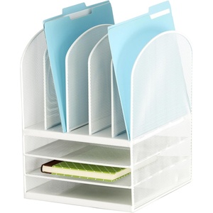 image:imageSafco Onyx Desk Organizer 5 Tiered Vertical Compartments Office and Classroom Mailbox  Paper and Mail Sorter Steel Mesh Black5 Vertical  3 Horizonal