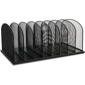 image:imageSafco Onyx Desk Organizer 8 Side by Side Vertical Compartments Office and Classroom Mailbox Paper and Mail Sorter Steel Mesh BlackBlack
