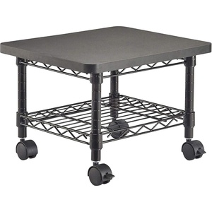 image:imageSafco Onyx UnderDesk Utility Cart amp MultiUse Printer Stand Printer Table for Home Office Mobile Rolling Cart with 2 Mesh Baskets WhiteBlack Powder Coat