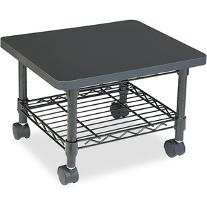 image:imageSafco Onyx UnderDesk Utility Cart amp MultiUse Printer Stand Printer Table for Home Office Mobile Rolling Cart with 2 Mesh Baskets WhiteGrey Powder Coat