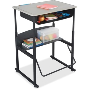 image:imageSafco Products AlphaBetter AdjustableHeight Desk 36 W x 24 D Premium Desktop Swinging Footrest Bar Classroom and Home School DeskGrey