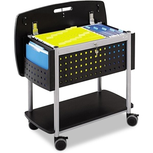 image:imageSafco Scoot Open Top Rolling Mobile File Cart Fits Letter and LegalSize Hanging FoldersWork Surface