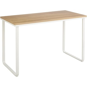 image:imageSafco Simple Design Table Desk with Sled Base  Beech Top White Legs 1943BHWHBeechWhite