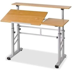 image:imageSafco SplitLevel Drafting Table Height Adjustable SittoStand 295 to 375 Medium Oak
