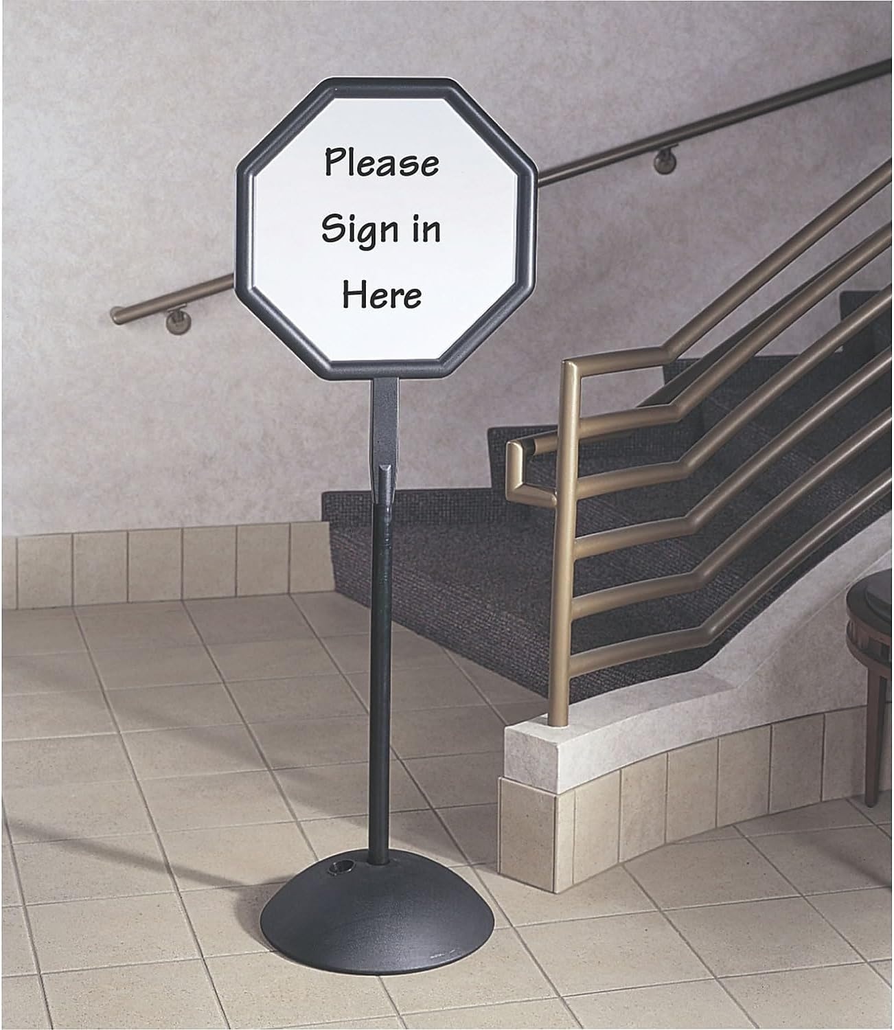 image:imageSafco Write Way Dry Erase Board Rectangle Sign Rectangular DualSided and Magnetic for Indoor and Outdoor Use 65in Height BlackOctagon
