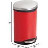 image:imageSafco Ellipse Step On Plastic Trash Can with Foot Pedal 3 Gallon Garbage Can for Kitchen Bedroom Office Hands Free RedRed