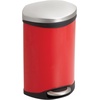 image:imageSafco Ellipse Step On Plastic Trash Can with Foot Pedal 3 Gallon Garbage Can for Kitchen Bedroom Office Hands Free RedRed