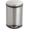 image:imageSafco Ellipse Step On Plastic Trash Can with Foot Pedal 3 Gallon Garbage Can for Kitchen Bedroom Office Hands Free RedSilver