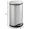 image:imageSafco Ellipse Step On Plastic Trash Can with Foot Pedal 3 Gallon Garbage Can for Kitchen Bedroom Office Hands Free RedSilver
