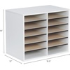 image:imageSafco Literature Organizer 12 Compartments Office and Classroom Mailbox with Adjustable Shelves Wood Paper and Mail Sorter Gray
