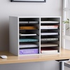 image:imageSafco Literature Organizer 12 Compartments Office and Classroom Mailbox with Adjustable Shelves Wood Paper and Mail Sorter Gray