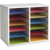 image:imageSafco Literature Organizer 12 Compartments Office and Classroom Mailbox with Adjustable Shelves Wood Paper and Mail Sorter Gray