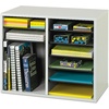 image:imageSafco Literature Organizer 12 Compartments Office and Classroom Mailbox with Adjustable Shelves Wood Paper and Mail Sorter Gray