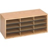 image:imageSafco Literature Organizer 24 Compartments Office and Classroom Mailbox with Adjustable Shelves Wood Paper and Mail Sorter Medium Oak12 Compartment
