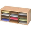 image:imageSafco Literature Organizer 24 Compartments Office and Classroom Mailbox with Adjustable Shelves Wood Paper and Mail Sorter Medium Oak12 Compartment