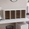 image:imageSafco Literature Organizer 24 Compartments Office and Classroom Mailbox with Adjustable Shelves Wood Paper and Mail Sorter White