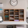 image:imageSafco Literature Organizer 36 Compartments Office and Classroom Mailbox with Adjustable Shelves Wood Paper and Mail Sorter Medium Oak