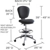 image:imageSafco Metro Ergonomic Office Chair ExtendedHeight Adjustable with Swivel Base Padded Black