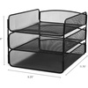 image:imageSafco Onyx Desk Organizer 3 Trays Office and Classroom Mailbox Paper and Mail Sorter Steel Mesh BlackBlack