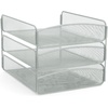 image:imageSafco Onyx Desk Organizer 3 Trays Office and Classroom Mailbox Paper and Mail Sorter Steel Mesh BlackSilver