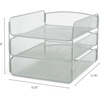 image:imageSafco Onyx Desk Organizer 3 Trays Office and Classroom Mailbox Paper and Mail Sorter Steel Mesh BlackSilver