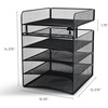 image:imageSafco Onyx Hanging Under Desk Organizer 5 Trays Office and Classroom Mailbox  Paper and Mail Sorter Steel Mesh BlackBlack
