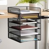 image:imageSafco Onyx Hanging Under Desk Organizer 5 Trays Office and Classroom Mailbox  Paper and Mail Sorter Steel Mesh BlackBlack