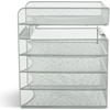 image:imageSafco Onyx Hanging Under Desk Organizer 5 Trays Office and Classroom Mailbox  Paper and Mail Sorter Steel Mesh BlackSilver