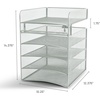 image:imageSafco Onyx Hanging Under Desk Organizer 5 Trays Office and Classroom Mailbox  Paper and Mail Sorter Steel Mesh BlackSilver