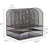 image:imageSafco Onyx Mesh 2 Tray 6 Sorter Desktop Organizer 3255BU Blue Powder Coat Finish Durable Steel Mesh Construction SpaceSaving FunctionalityBlue