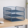 image:imageSafco Onyx Mesh 3 Tray Desktop Organizer 3271BU Blue Powder Coat Finish Durable Steel Mesh Construction