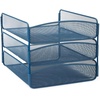 image:imageSafco Onyx Mesh 3 Tray Desktop Organizer 3271BU Blue Powder Coat Finish Durable Steel Mesh Construction