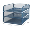 image:imageSafco Onyx Mesh 3 Tray Desktop Organizer 3271BU Blue Powder Coat Finish Durable Steel Mesh Construction