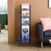 image:imageSafco Onyx Mesh Magazine Holder Ladder Style Display Rack with 5 Pockets Brochure Organizer CommercialGrade Steel Construction Black